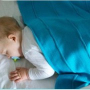 Baby's only wiegdeken uni blauw