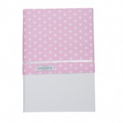 Little Dutch ledikantlaken roze met witte sterren