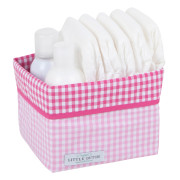 Little Dutch opbergmandje lichtroze met ruitjes en fuchsia ruitjes