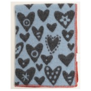 Klippan wiegdeken harten blauw