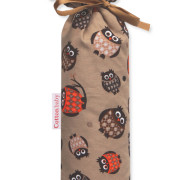 Cottonbaby kruikzak bruin met uiltjes