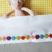 Cottonbaby wieg laken bloemenrand