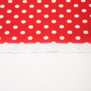 laken rood met witte stippen