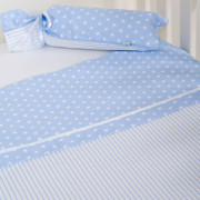laken ledikant licht blauw met sterren