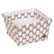 Handed by mandje bruin met wit BP002P1