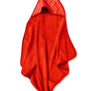 rood omslagdoek met stippen