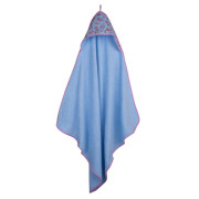 3350 Badcape licht blauw roosje - uitgehangen